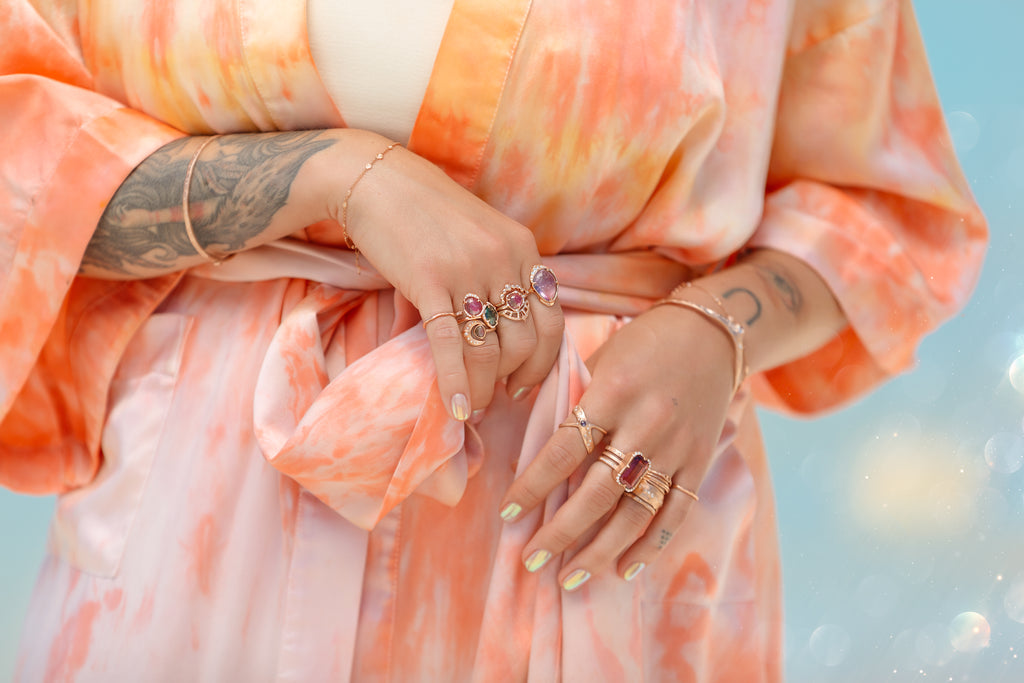 Orange Blossom Silk Robe Image credit: Natasha Wilson Photography / Sirciam Jewelry / Alicia Turner model