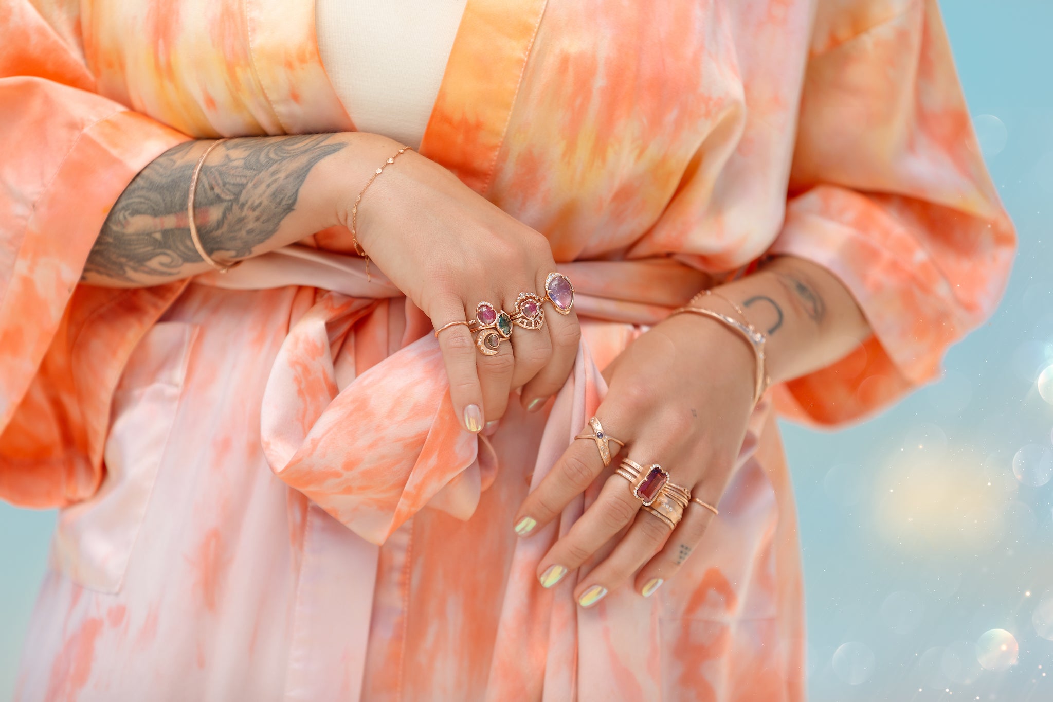 Orange Blossom Silk Robe Image credit: Natasha Wilson Photography / Sirciam Jewelry / Alicia Turner model